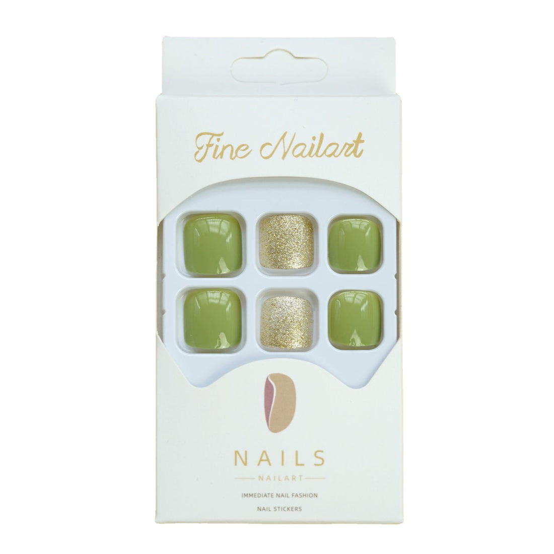 No.332 Green Flash Gold Camouflage Toenails Patch 24pcs/Set