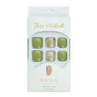 No.332 Green Flash Gold Camouflage Toenails Patch 24pcs/Set