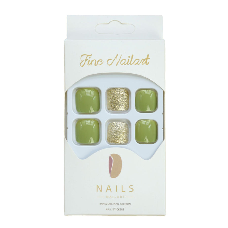 No.332 Green Flash Gold Camouflage Toenails Patch 24pcs/Set