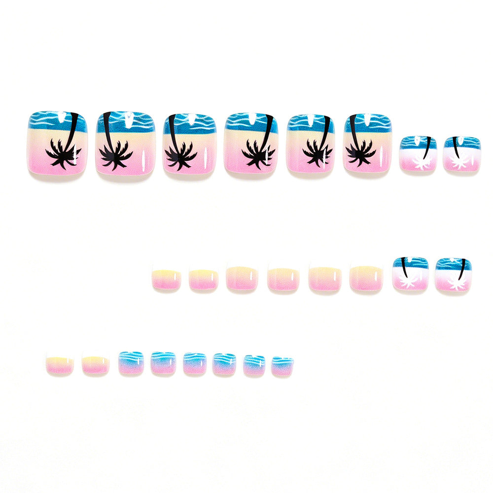 No.754 Blue Ocean Toenails Patch 24pcs/Set