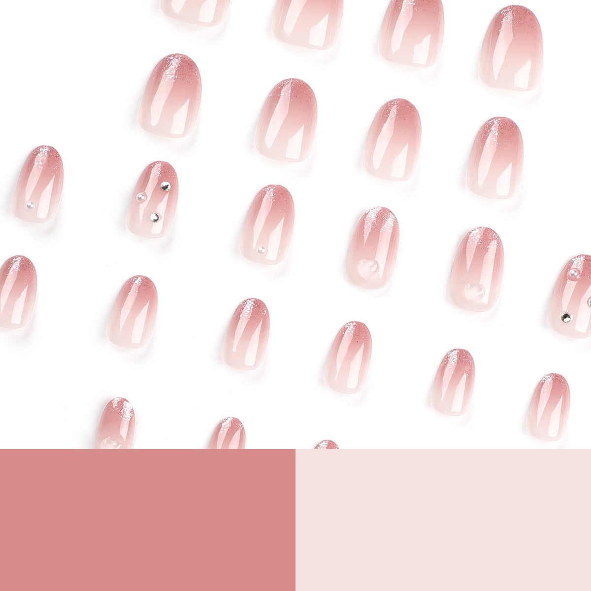 No.F694 Pink Fingernails Patch 24pcs/Set