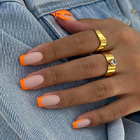 No.F36 Orange Frosted Fingernails Patch 24pcs/Set