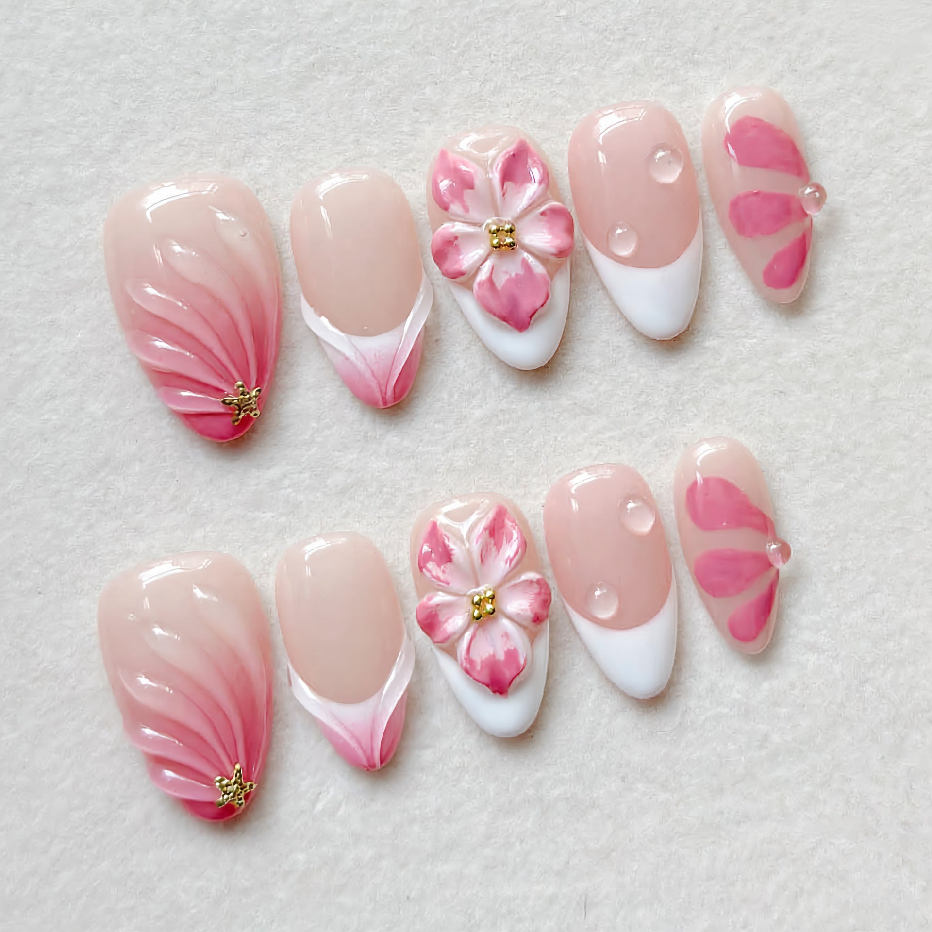 No.BH31 Sweet Pink Fingernails Patch 30pcs/Set