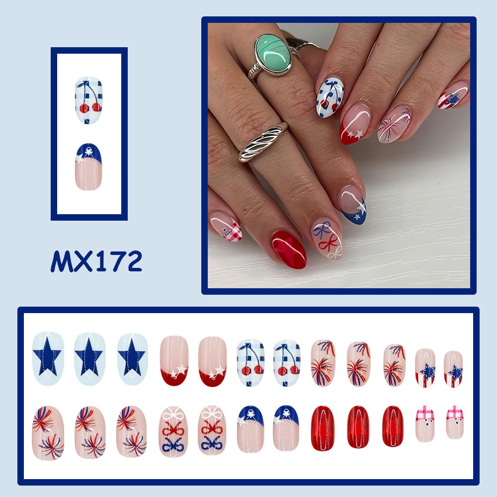 No.F763 Bow Fingernails Patch 24pcs/Set