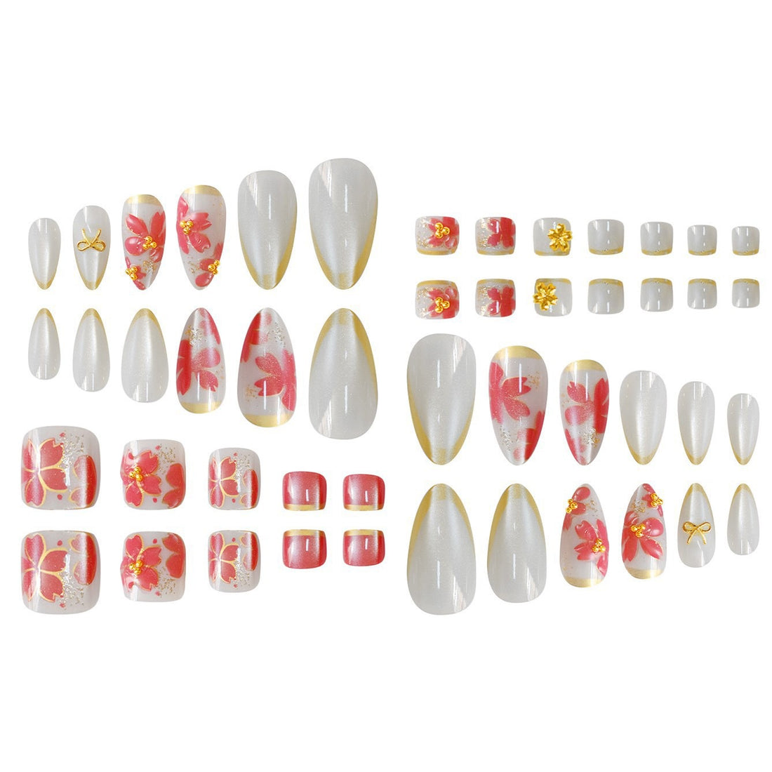 No.PSN86 Butterfly Flowers Hand & Toe Pair Set-48pcs