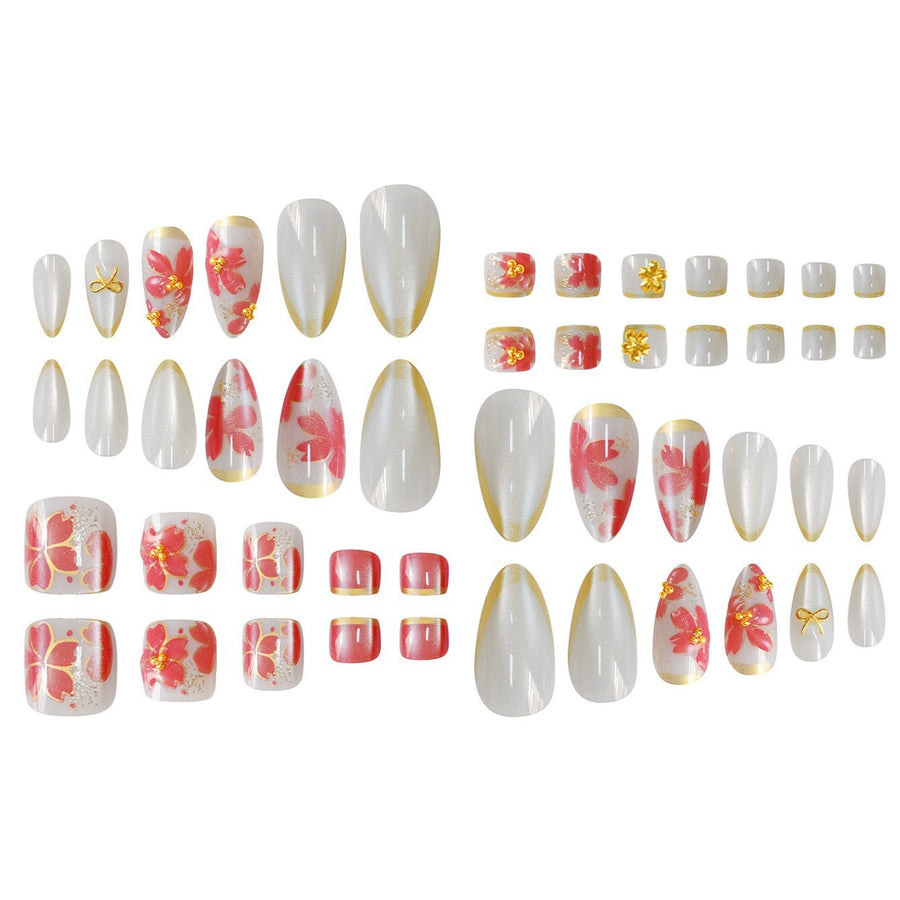No.PSN86 Butterfly Flowers Hand & Toe Pair Set-48pcs