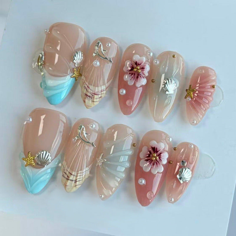 No.BH46 Seashell Flower Fingernails Patch 30pcs/Set