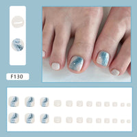 No.261 Blue & White Fresh Toenails Patch 24pcs/Set