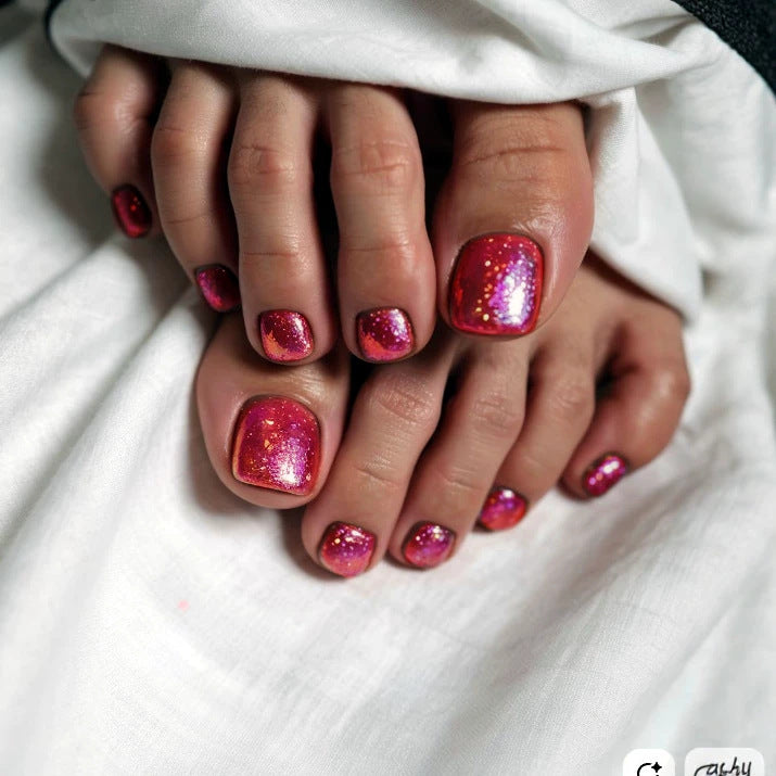 No.780 Red Cat's Eye Toenails Patch 24pcs/Set