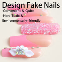 No.VN15 Pink Diamonds Fingernails Patch 24pcs/Set