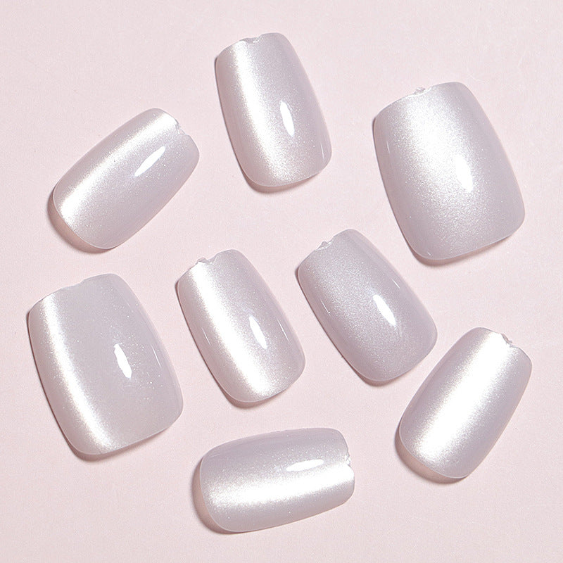 No.F667 White Cat's Eye Fingernails Patch 24pcs/Set