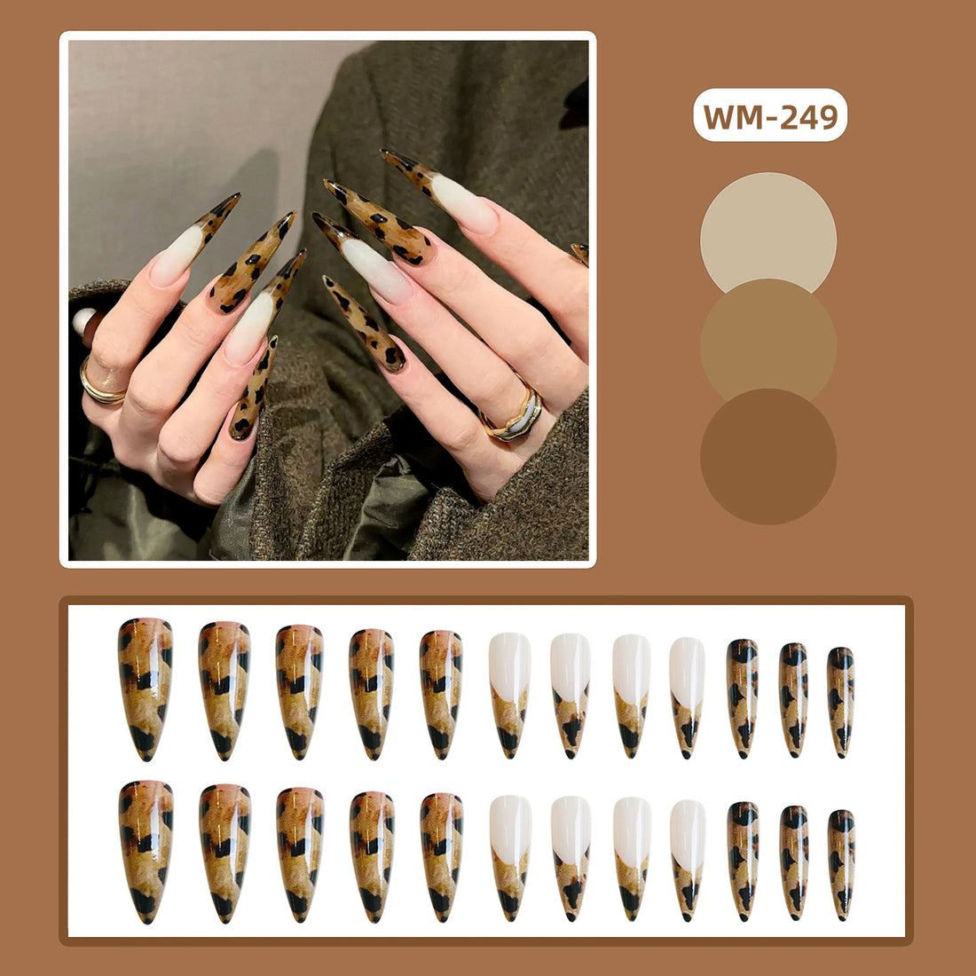 No.F546 Leopard Print Fingernails Patch 24pcs/Set