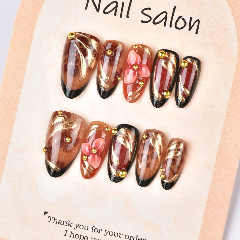No.F834 Leopard Print Fingernails Patch 24pcs/Set