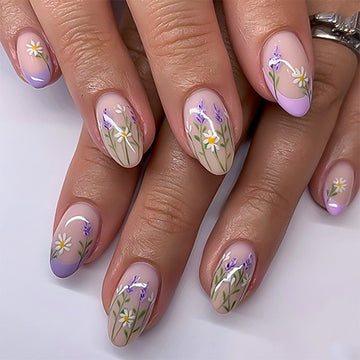 No.F369 Daisy Flower Fingernails Patch 24pcs/Set
