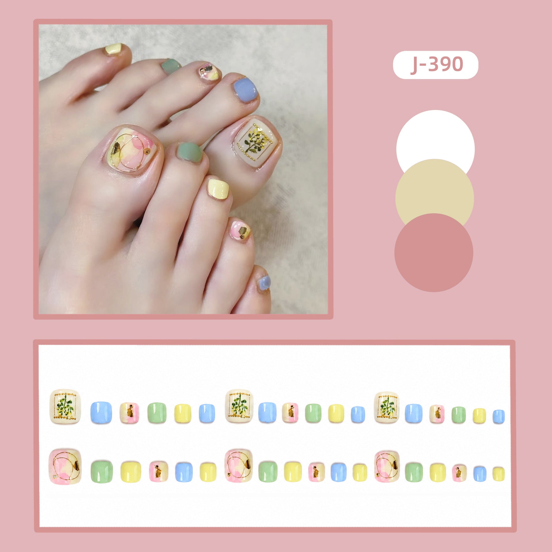 No.817 Fashion Toenails Patch 24pcs/Set