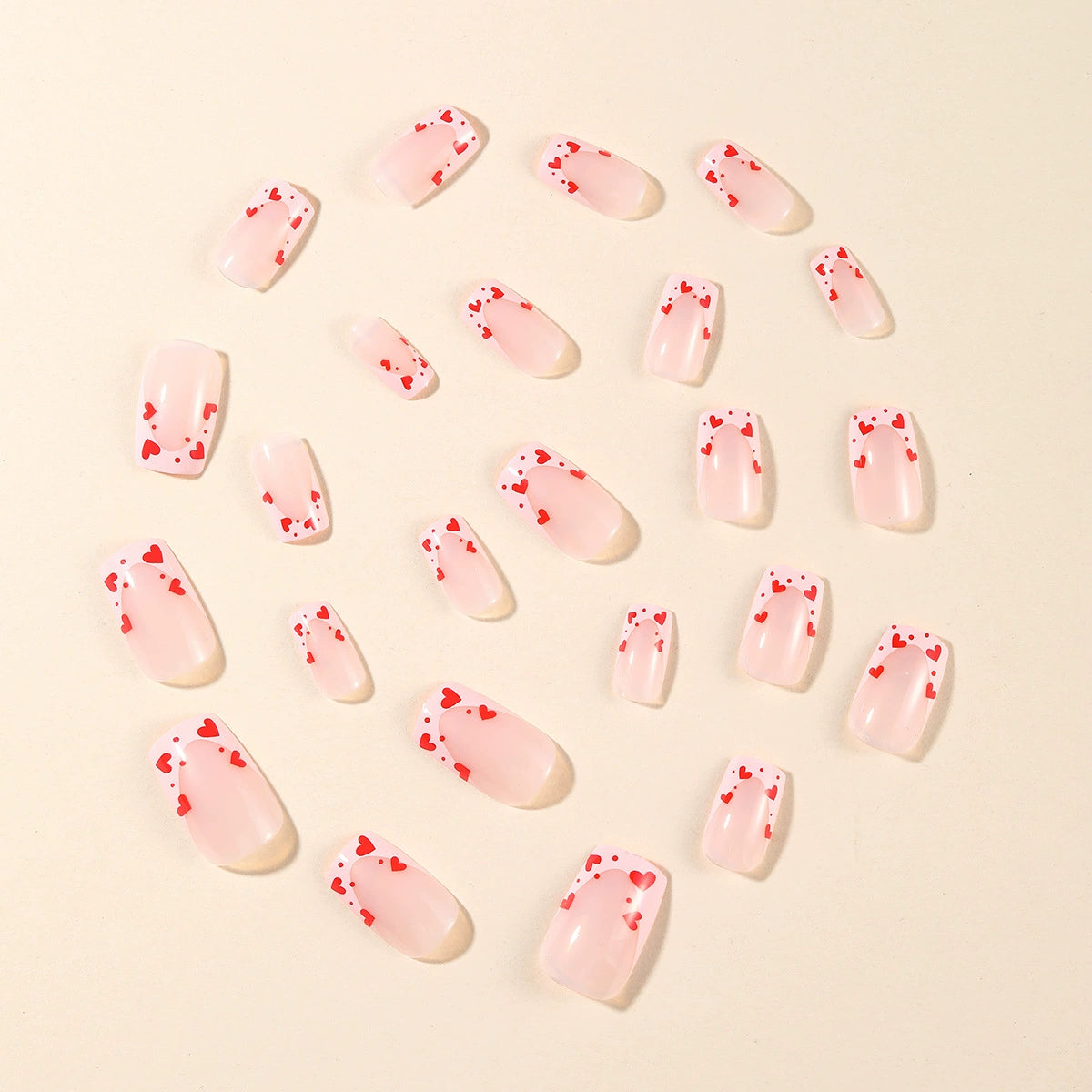 No.VN49 Red Love Fingernails Patch 24pcs/Set