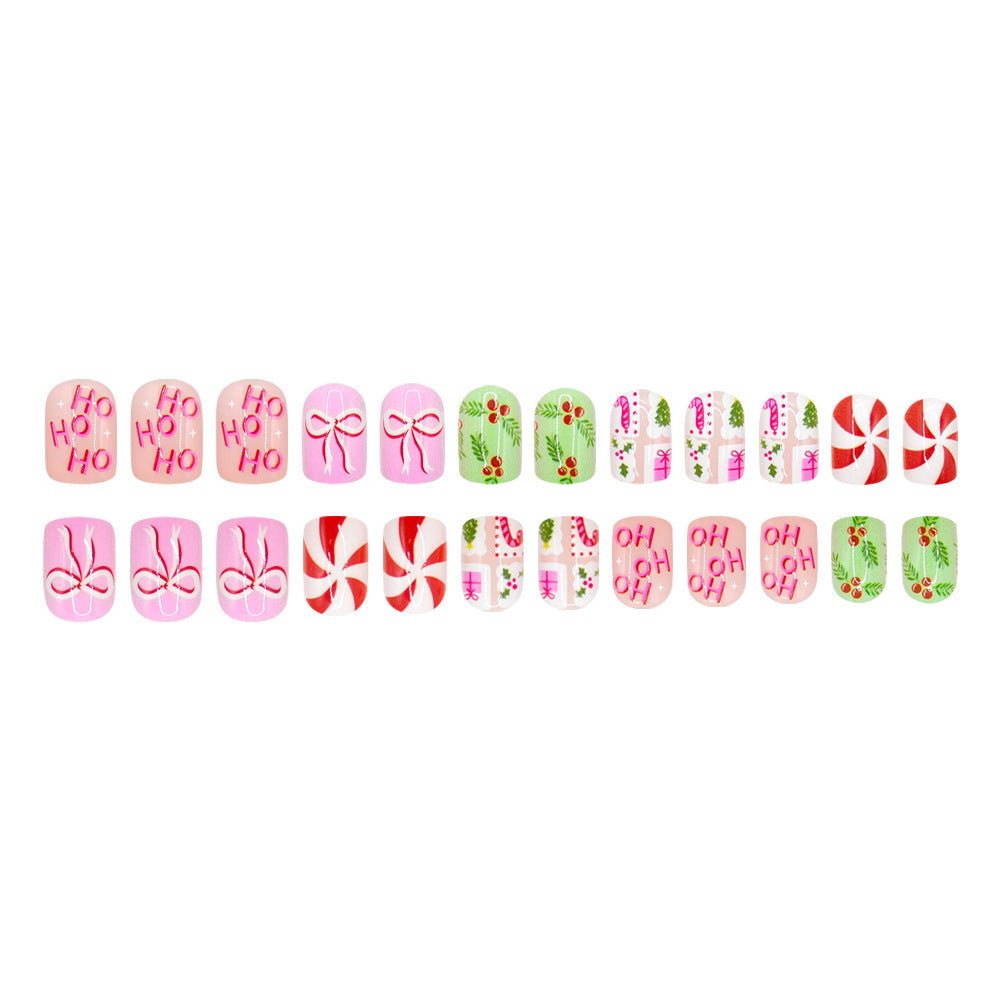 No.F770 Christmas Tree Fingernails Patch 24pcs/Set