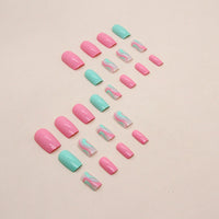 No.F99 Ripple Fresh Green Fingernails Patch 24pcs/Set