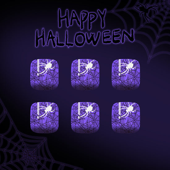 No.PSN169 Halloween Purple Spider Hand & Toe Pair Set-48pcs
