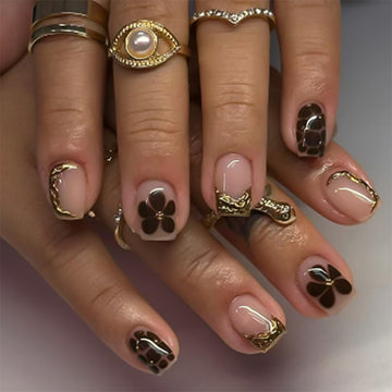 No.F454 Flowers Fingernails Patch 24pcs/Set