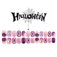 No.AW135 Halloween Purple Spider Fingernails Patch 24pcs/Set