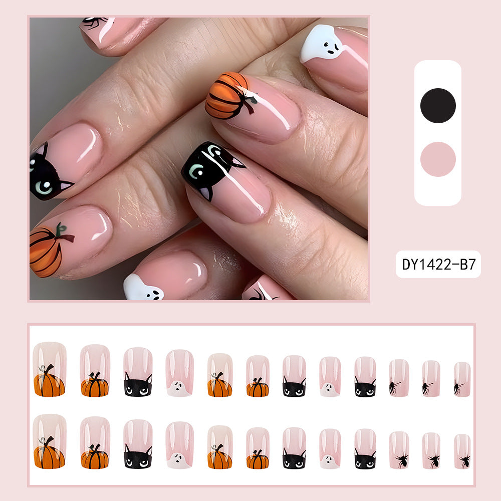 No.AW49 Halloween Ghost Pumpkin Fingernails Patch 24pcs/Set