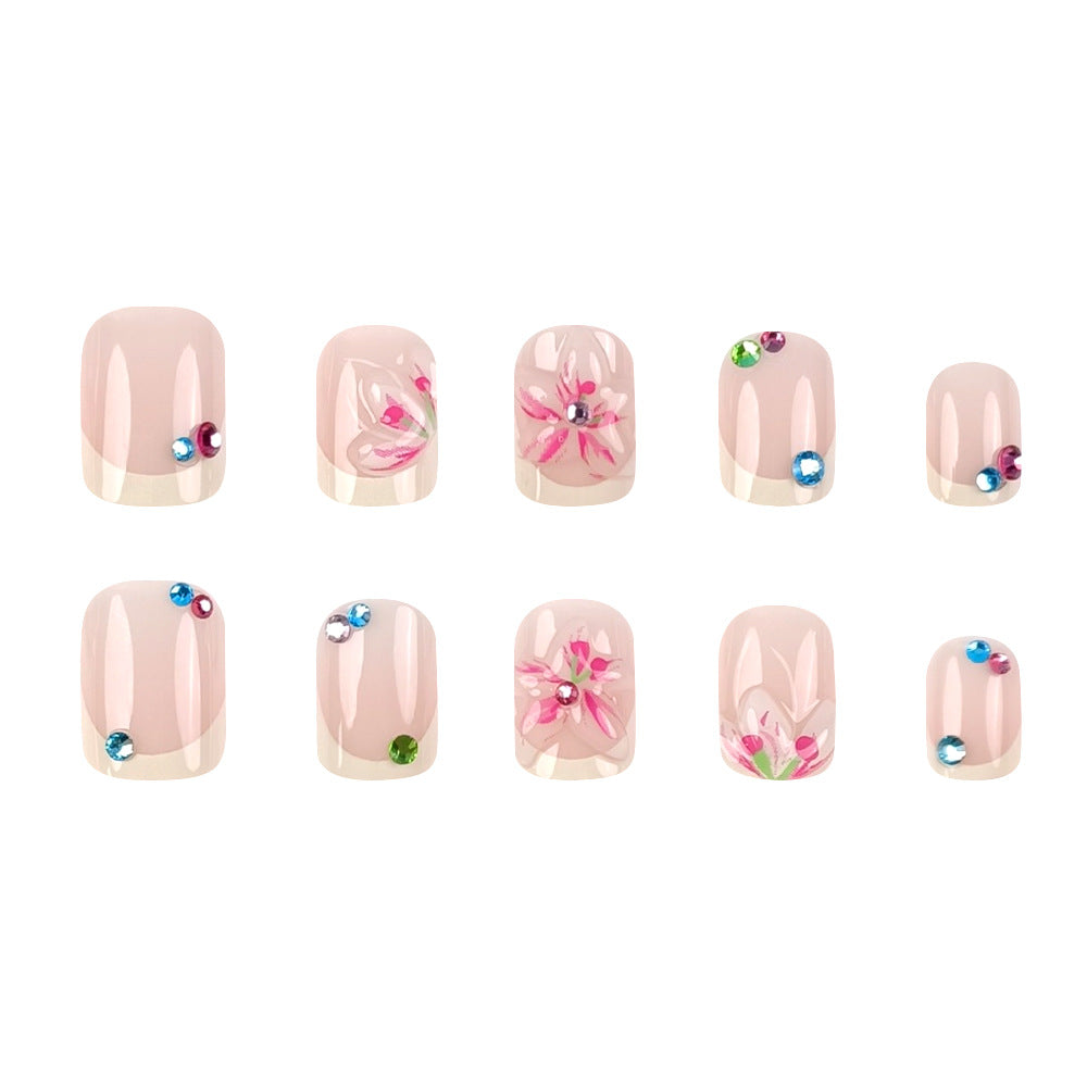 No.F723 Flower Fingernails Patch 24pcs/Set
