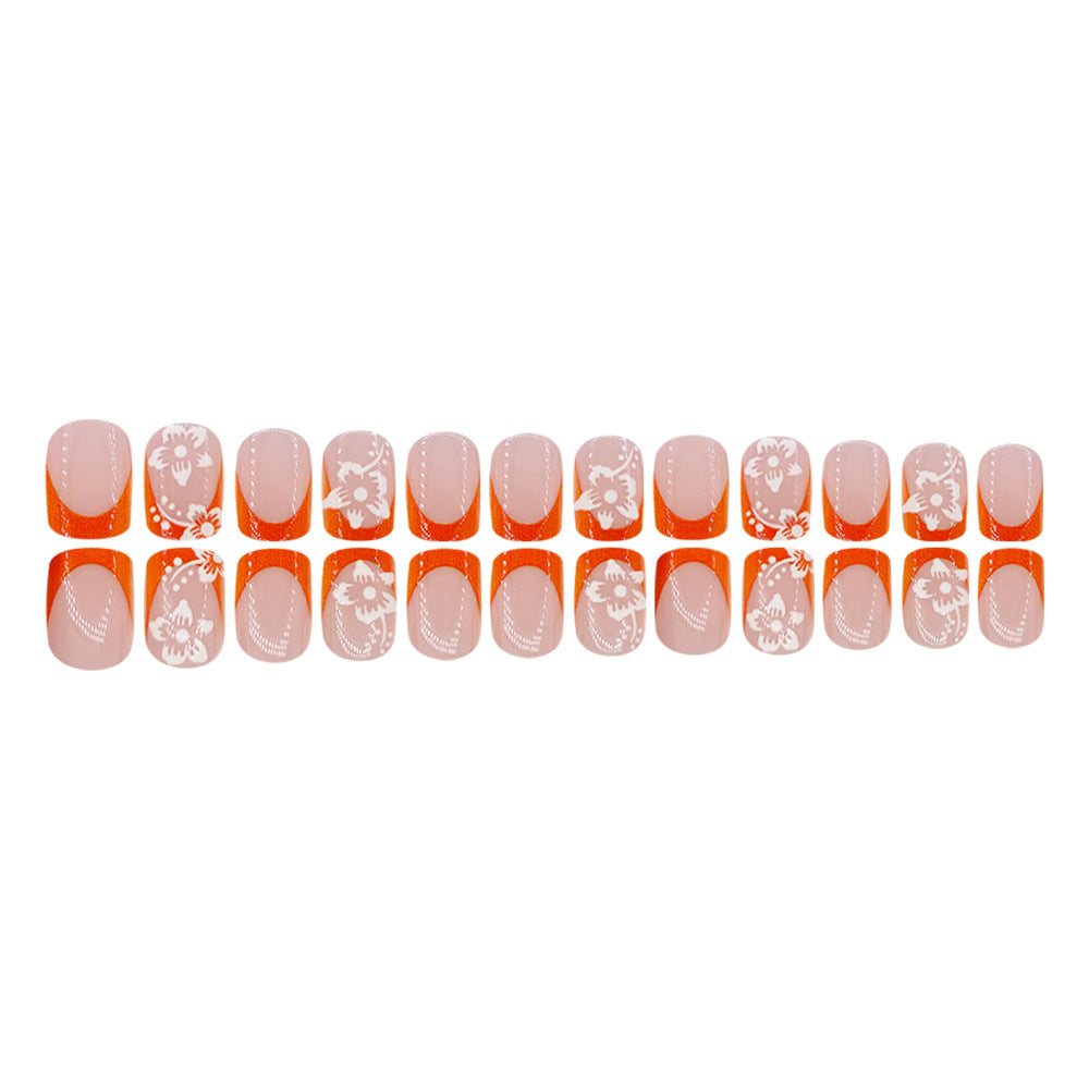 No.F506 Orange Fingernails Patch 24pcs/Set