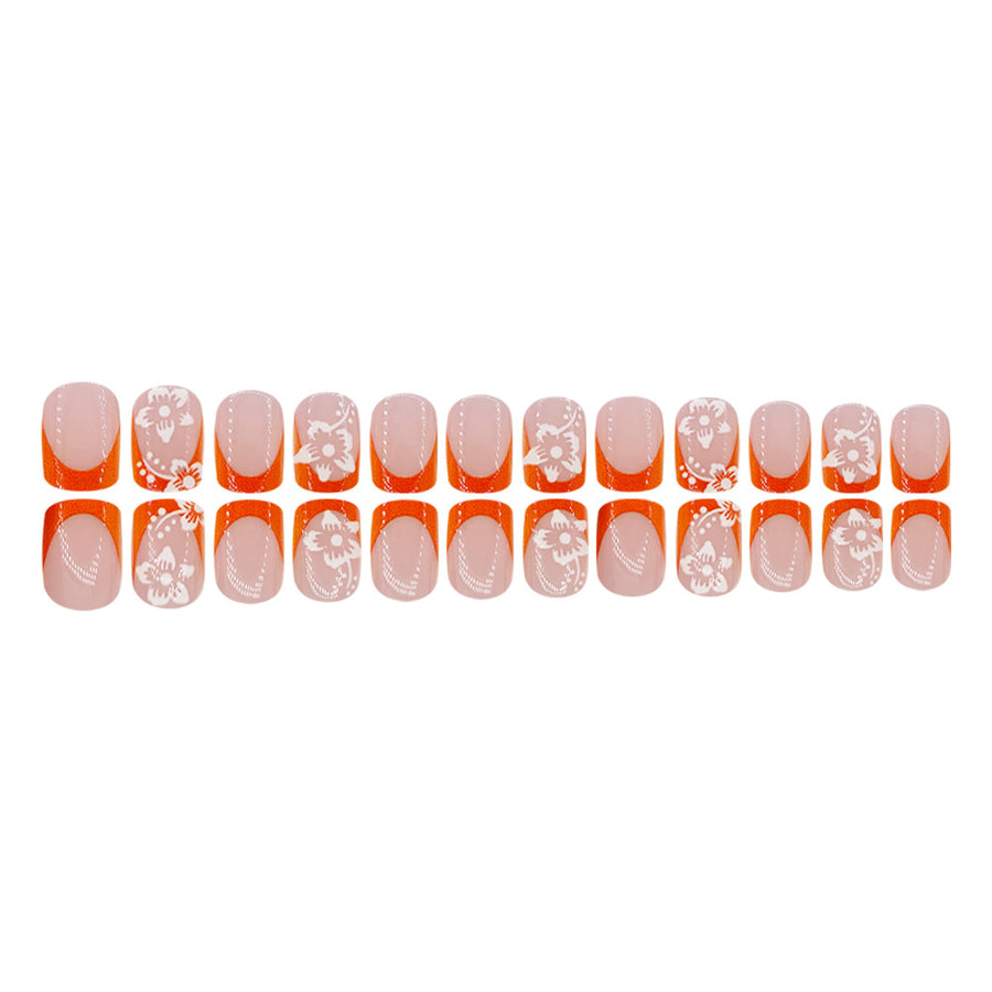 No.F506 Orange Fingernails Patch 24pcs/Set