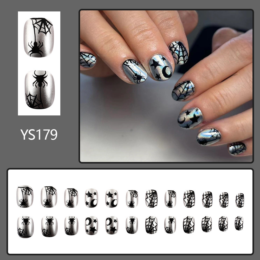 No.AW147 Halloween Spider Web Fingernails Patch 24pcs/Set
