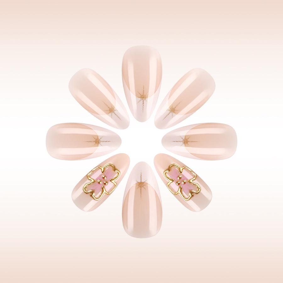 No.F527 Golden Yellow Fingernails Patch 24pcs/Set