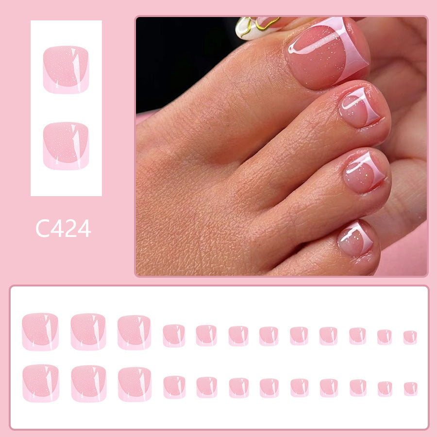 No.353 Pink Toenails Patch 24pcs/Set