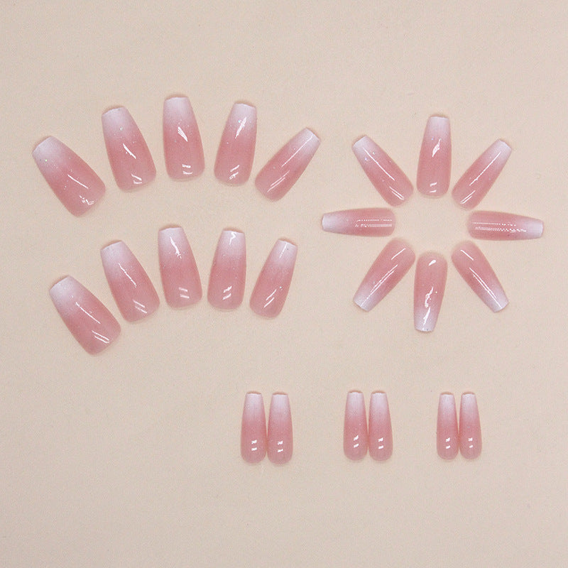 No.F77 Pink Gradient Fingernails Patch 24pcs/Set