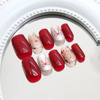 No.VN36 Red Bow Fingernails Patch 24pcs/Set