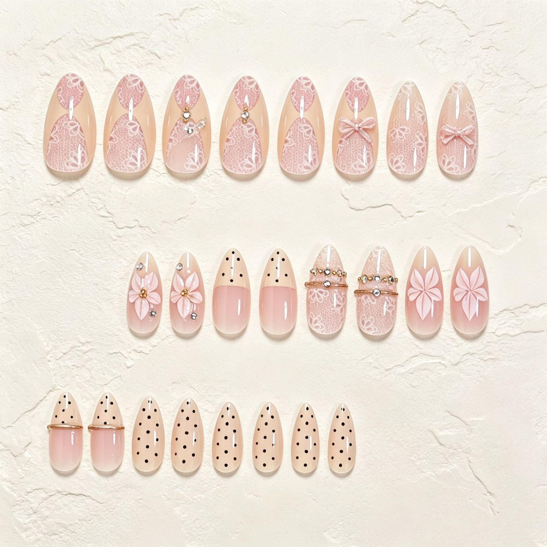 No.F774 Creamy Yellow Fingernails Patch 24pcs/Set
