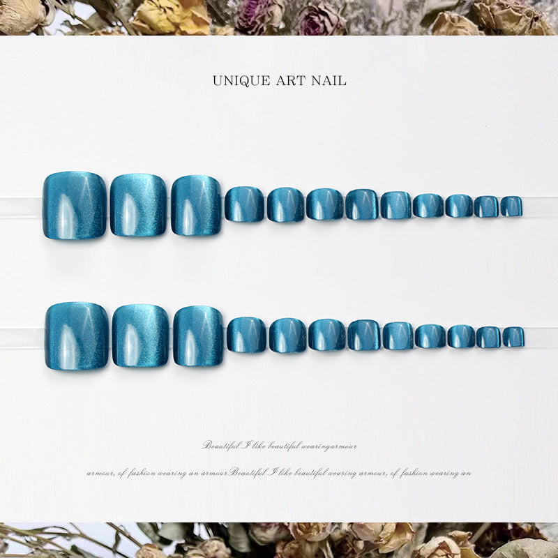 No.766 Blue Cat's Eye Toenails Patch 24pcs/Set
