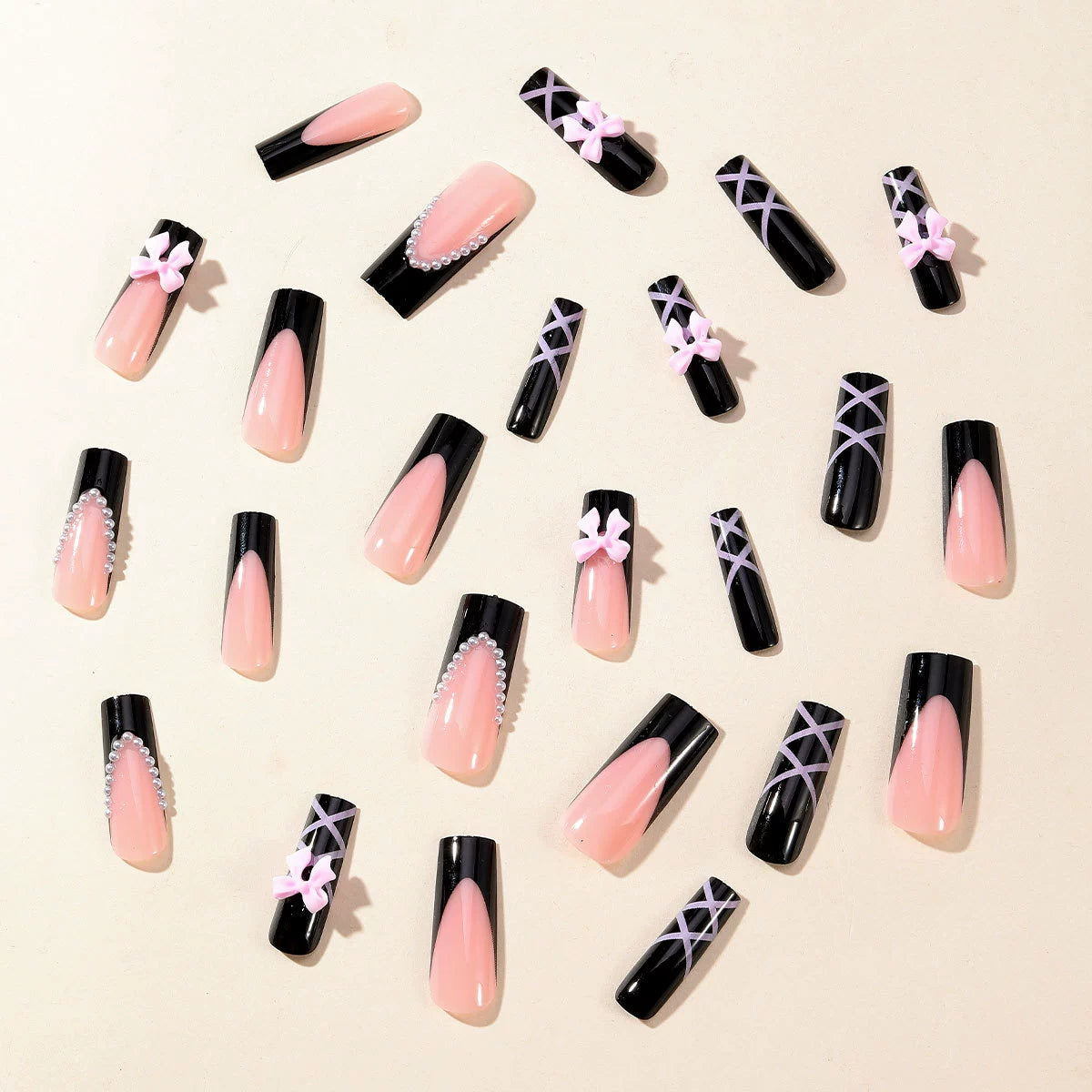 No.F240 Bow Fingernails Patch 24pcs/Set