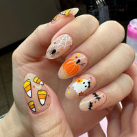 No.AW33 Halloween Cute Pumpkin Fingernails Patch 24pcs/Set