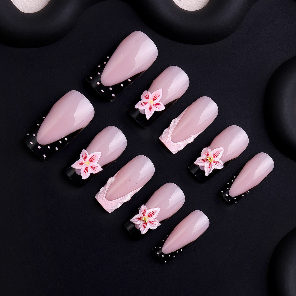 No.F691 Flower Fingernails Patch 24pcs/Set