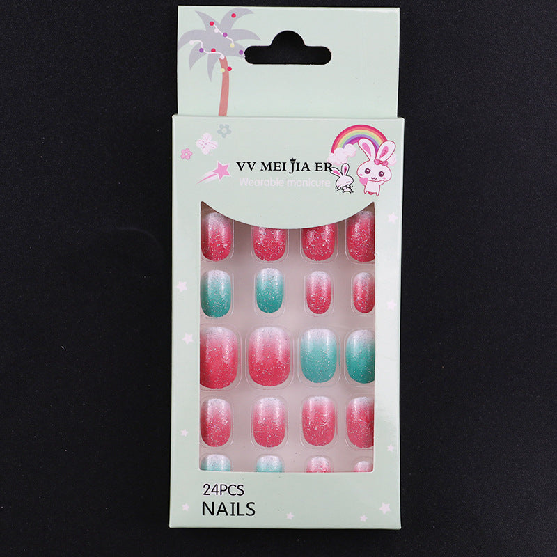 No.KD6 Cute Mini Kids Press on Fingernails 24pcs/Set