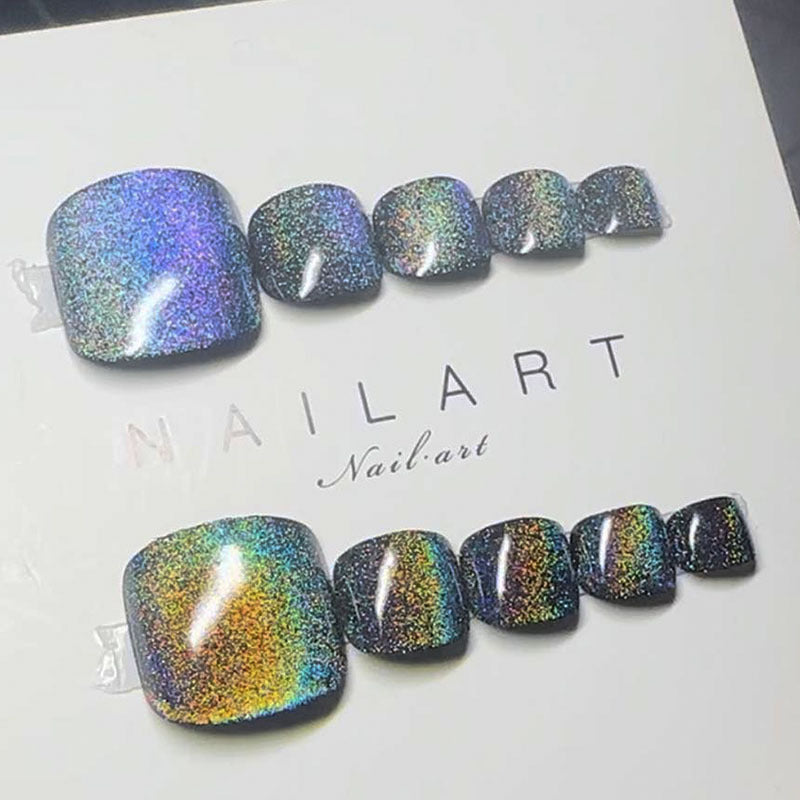 No.52 Rainbow Cat's Eye Toenail 24pcs/Sets