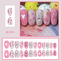 No.ET34 Frosted Heart Bunny Fingernails Patch 24pcs/Set