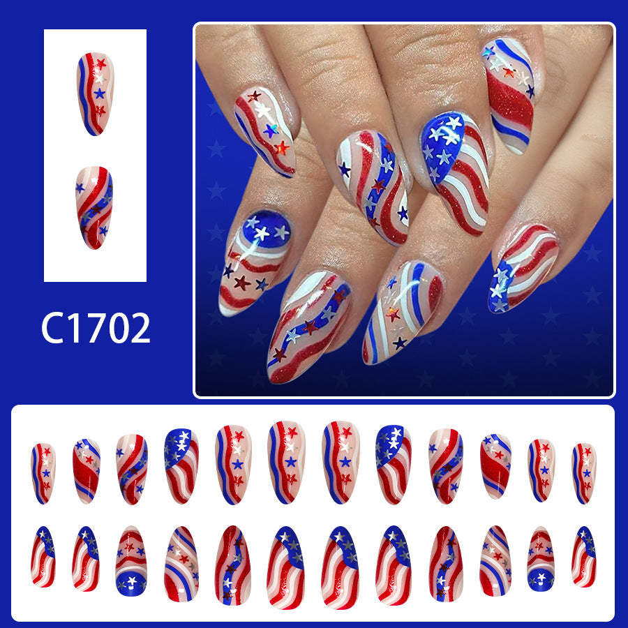 No.JNU2 Five-pointed Star Fingernails Patch 24pcs/Set