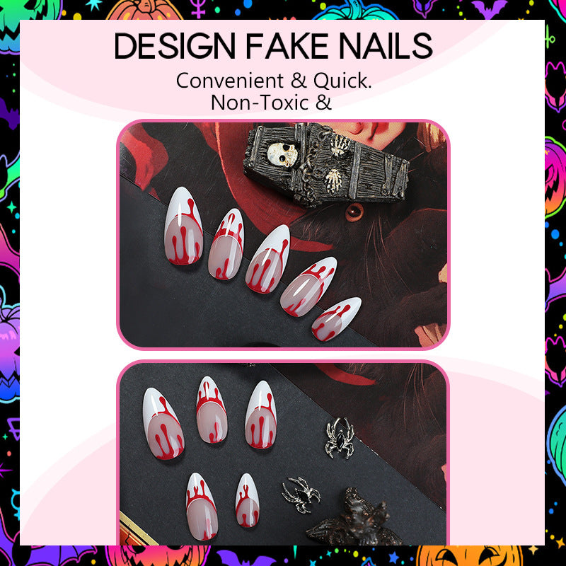 No.AW146 Halloween Blood Fingernails Patch 24pcs/Set