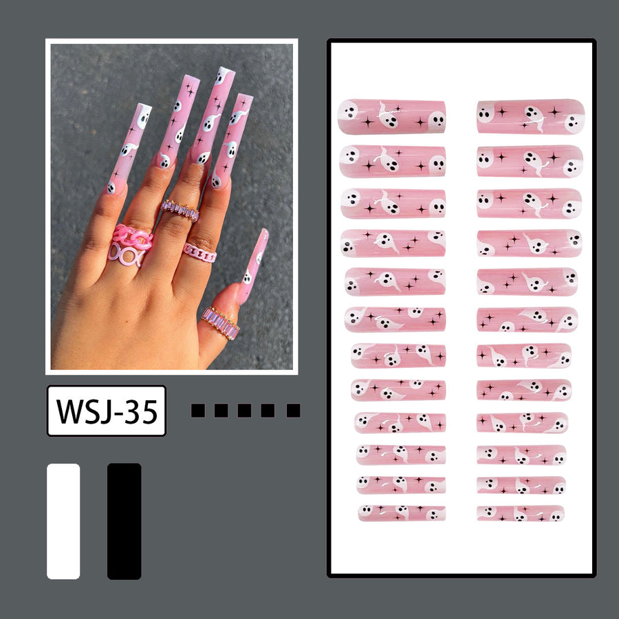 No.AW103 Halloween Cartoon Ghost Fingernails Patch 24pcs/Set