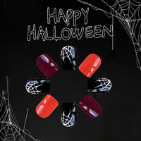 No.AW44 Halloween Pumpkin Orange Fingernails Patch 24pcs/Set