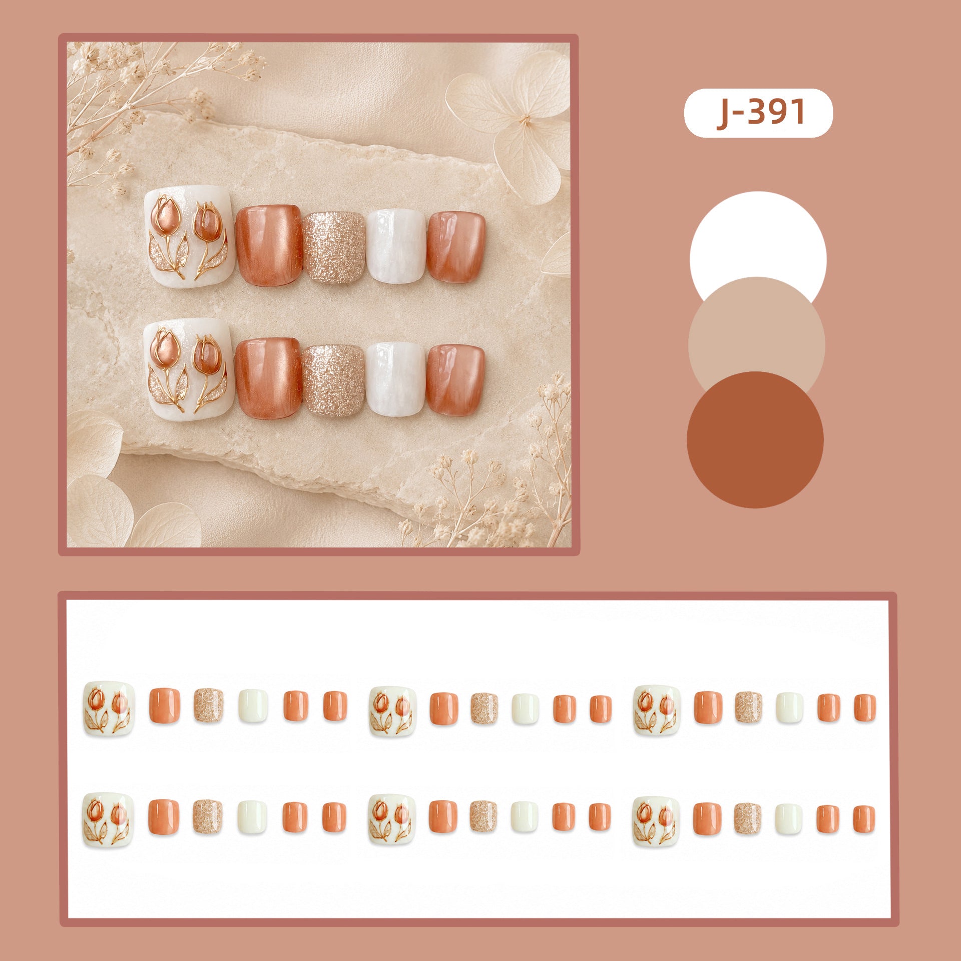 No.819 Tulip Toenails Patch 24pcs/Set