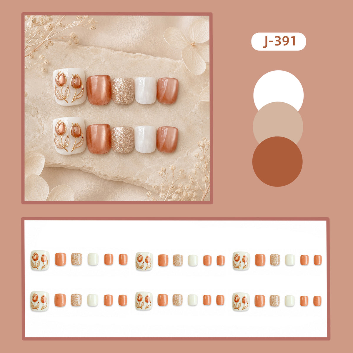 No.819 Tulip Toenails Patch 24pcs/Set
