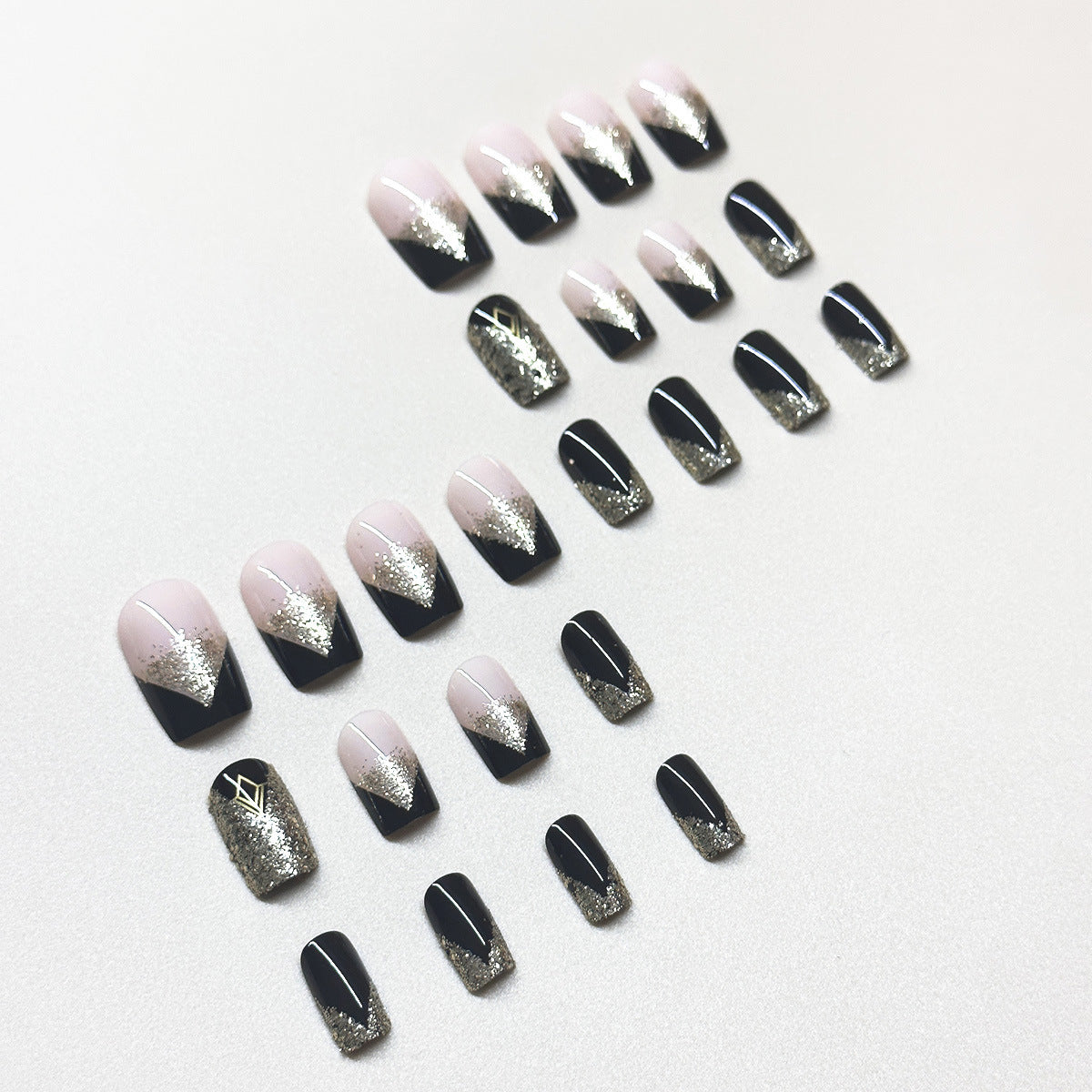 No.F674 Black Fingernails Patch 24pcs/Set