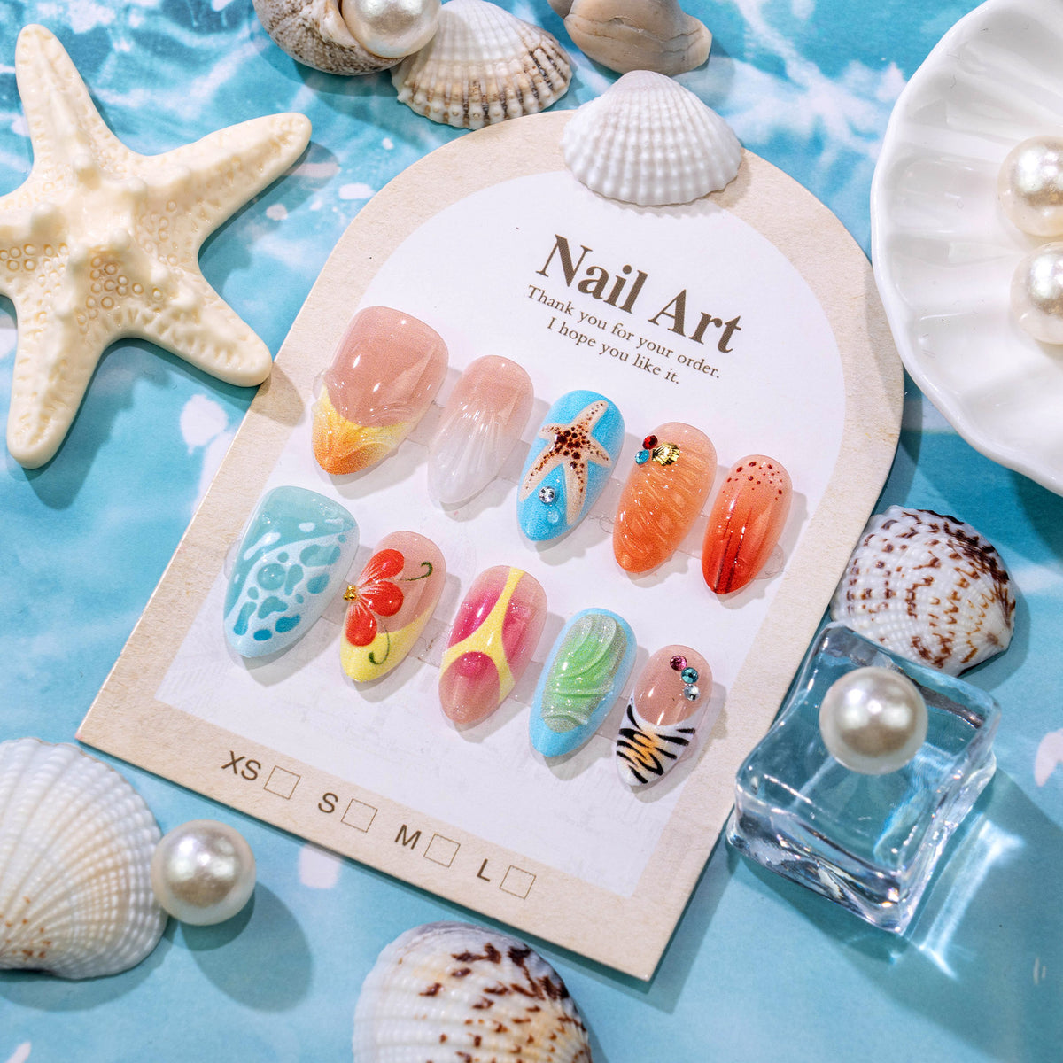 No.BH60 Beach Fingernails Patch 24pcs/Set